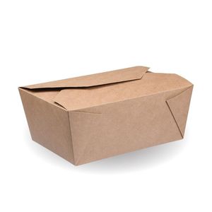 BioPak 1,300ml Kraft #8 Hot Food Boxes (Pack of 300) - BB-LBM-8-UK - 1
