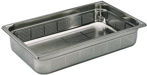 Stainless Steel Perforated Gastronorm Container - Without Handles - Gn 1/2 Depth 10cm - 12436-01 - 1