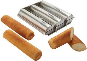 Matfer Matfer Mignon Stainless Steel 3-loaf Round Bread Pan 30cm Diameter 4.5cm 180 G - 11775-01 - 1
