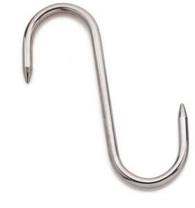 Set Of 10 Stainless Steel Meat Hooks 2 Tips 14cm Diameter 6 Mm - 11570-03 - 1