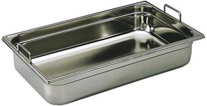Bourgeat Stainless Steel Gastronorm Container - With Folding Handles - Gn 1/1 Depth 10cm - 10205-06 - 1