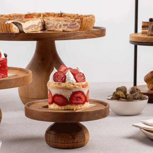 Bonzer Cake Stand - Small - Walnut Ø17 x H 8.5 cm - 13094-01 - 4
