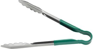 Stainless Steel Multi-purpose Tongs Green Handle 24cm - 071688 - 1