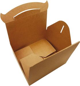 Packet Of 50 Kraft Brown Cardboard Boxes With Handle 180x160x70 Mm - 930652 - 1