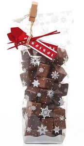 Packet Of 100 Polypropylene Confectionery Bags With Snowflake Design And Cardboard Bottom 100x220 Mm - 941064 - 1