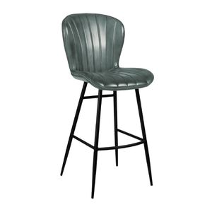 Lars Leather Bar Stool Steel Grey - JM489 - 1
