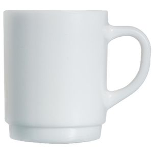 Arcoroc Opal Stackable Mugs White 305ml (6 Pack) - JK956 - 1