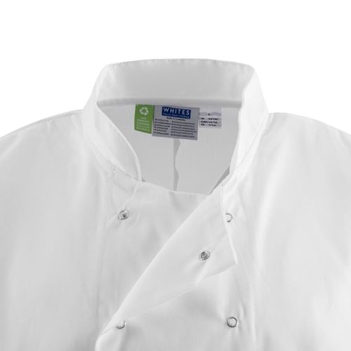 Whites Boston Unisex Chef Jackets Short Sleeve White L (5 Pack) - SA823 - 7