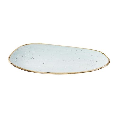 Churchill Stonecast Opal Oblong Plates Duck Egg Blue 220x130mm (12 Pack) - JM157 - 2