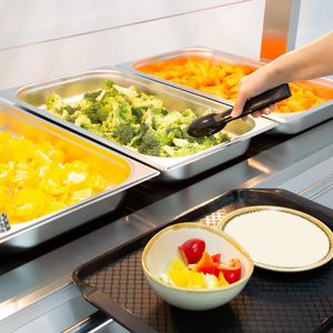 Buffalo Mobile Servery with Solid Heated Top 4x 1/1 GN - JB187 - 3