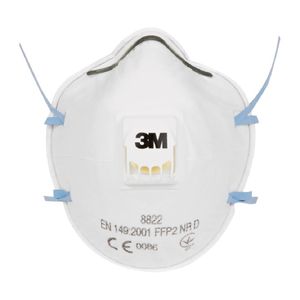 3M Valved Dust & Mist Mask 8822 FFP2S (10 Pack) - BA250 - 1