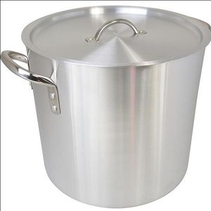 Zsp Aluminium Stockpot With Lid 24Ltr Aprx - 43Cms Diam Inc Handles - H 29Cms - KASP024 - 1