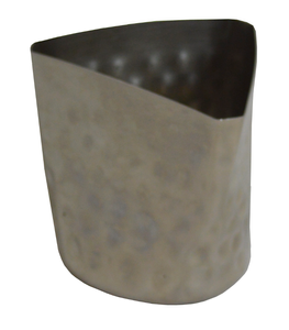 French Fry Cup - Ss - Triangle Mouth - Mirror Finish - Hammered - FFT90H-SS - 1