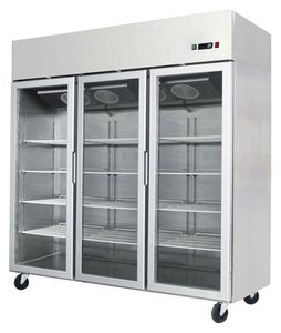 Atosa YCF9403GR Slimline Glass Triple Door Upright Fridge, 1390 Litres - YCF9403GR - 1