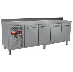 Diamond MR4/R2-BA 4 Door Stainless Steel Refrigerated Counter with Splashback, 550 Litres - MR4-R2-BA - 1