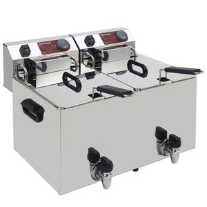 Diamond EF102-TN Double Basket Countertop Electric Fryer, 9kW - EF102-TN - 1
