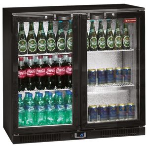Diamond TAB2/D-N6 Hinged Glass Double Door Back Bar Bottle Cooler, 191 Litres - TAB2-D-N6 - 1