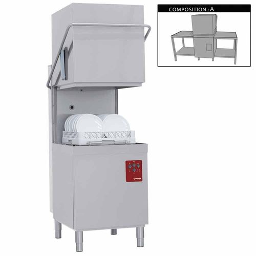 Diamond DCS9/6/A 500mm Basket Passthrough Hood Dishwasher with 2 Entry/Exit Tables - DCS9-6-A - 2