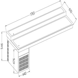 Diamond DI/RPX18-P2N Refrigerated Top Element, 2 Levels, 5X Gn 1/1 - DI-RPX18-P2N - 1