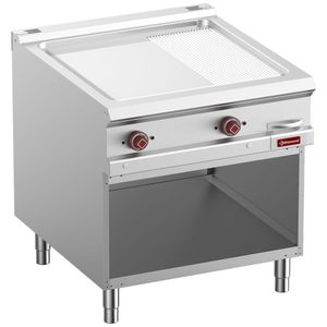 Diamond E9/PMCA8-N El. Fry Top 2/3 Smooth & 1/3 Grooved, Chrom., Mod.1/1, Open Cupboard - E9-PMCA8-N - 1