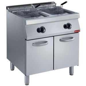 Diamond G17/F30A8-N Double Basket Freestanding Gas Fryer on 2 Neutral Closed Cupboards - G17-F30A8-N - 1