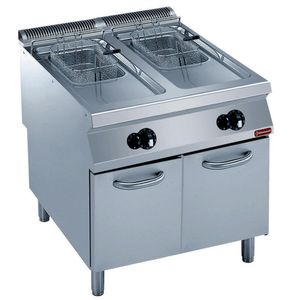 Diamond G22/F30A8-N Double Basket Freestanding Gas Fryer on Neutral Closed Cupboard - G22-F30A8-N - 1