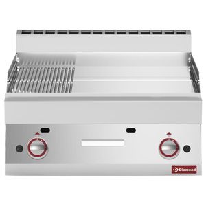 Diamond G65/PMCD7T-N 2/3 Smooth 1/3 Grooved Gas Chrome Cooking Plate - G65-PMCD7T-N - 1