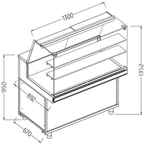 Diamond NA13X Neutral Snack Display Counters_High Glass - NA13X - 1