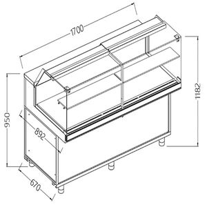 Diamond NB17X Neutral Snack Display Counters_Low Glass - NB17X - 1