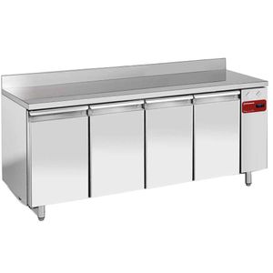Diamond TPS4N/HA 4 Door Stainless Steel Refrigerated Counter with Splashback, 760 Litres - TPS4N-HA - 1