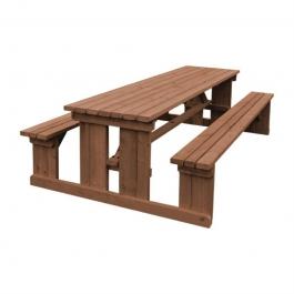 Bolero Walk in Picnic Bench Rustic Brown 8ft - Case of 1 - DM989 - 1