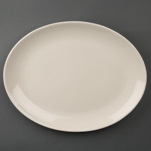 Olympia Ivory Oval Coupe Plates 330mm (Pack of 6) - U128 - 1