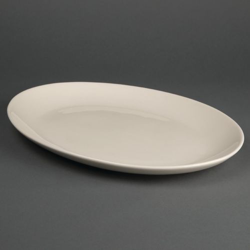 Olympia Ivory Oval Coupe Plates 330mm (Pack of 6) - U128 - 3