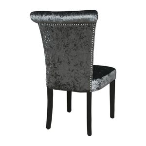 Bolero Olive Grey Crushed Velvet Dining Chair (Pack of 2) - DR308 - 3