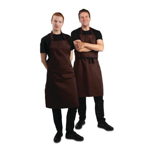 Whites Polycotton Bib Apron Chocolate