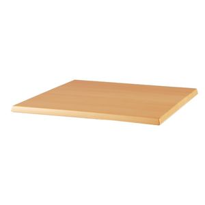 Werzalit Pre-drilled Square Table Top Planked Beech 700mm - U595