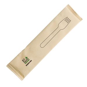 Fiesta Compostable Individually Wrapped Wooden Forks (Pack of 500) - CH083