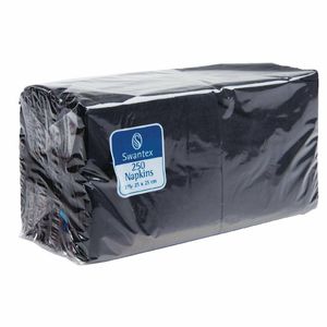 Swantex Cocktail Napkin Black 25x25cm 2ply 1/4 Fold (Pack of 2000) - CB666 - 1
