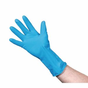 Jantex Latex Household Gloves Blue Medium - F953-M - 1