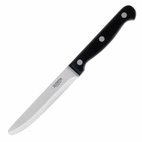 Olympia Rounded Steak Knives Black (Pack of 12) - CS716 - 1