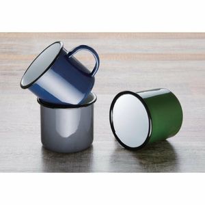 Olympia Enamel Mugs Green 350ml (Pack of 6) - DC396 - 3