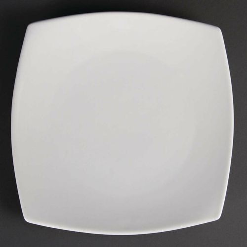 Olympia Whiteware Rounded Square Plates 240mm (Pack of 12) - U170 - 1