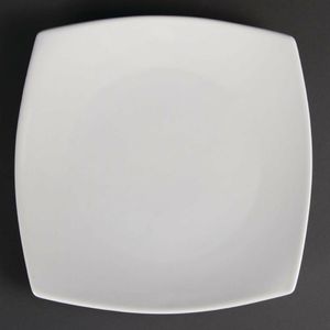 Olympia Whiteware Rounded Square Plates 240mm (Pack of 12) - U170 - 1