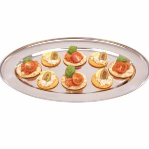 Olympia Stainless Steel Oval Serving Tray 400mm - K365 - 3
