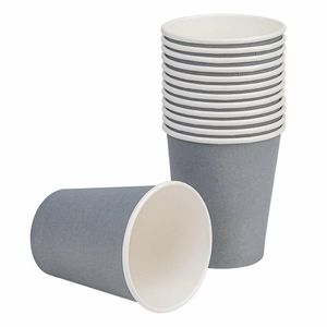 Fiesta Recyclable Coffee Cups Single Wall Charcoal 225ml / 8oz (Pack of 1000) - GP415 - 3