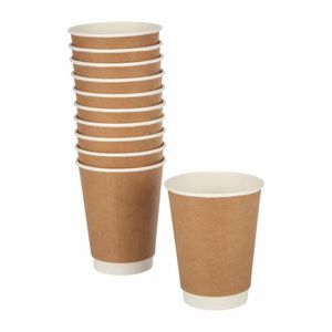 Fiesta Recyclable Coffee Cups Double Wall Kraft 340ml / 12oz (Pack of 500) - GP440 - 4