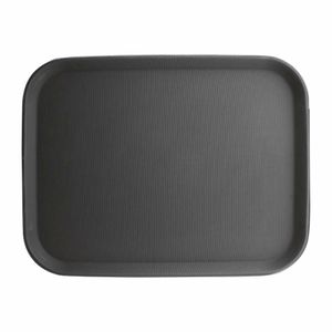 Olympia Kristallon Polypropylene Rectangular Non-Slip Tray Black 457mm - C559 - 1