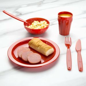 Olympia Kristallon Polycarbonate Plates Red 230mm (Pack of 12) - CB770 - 3