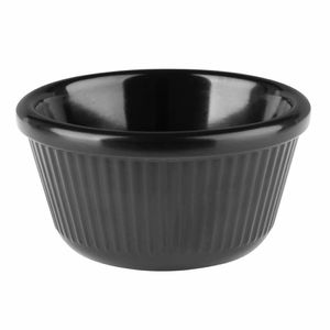 Olympia Kristallon Melamine Fluted Ramekins Black 76mm (Pack of 12) - DM164 - 1