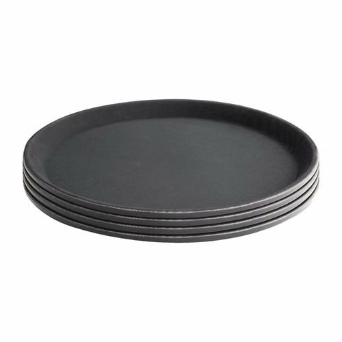 Bulk Buy Pack of 6 Olympia Kristallon Polypropylene Round Non-Slip Trays - S658 - 4